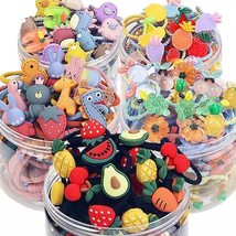 Hair Bands with Cartoon Characters Stickers Toddler Elastic Rubber Band Hair 20p - £16.77 GBP