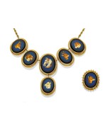 14k Gold Animal-Themed Micromosaic 16&quot; Necklace and Ring Size 7.75 Jewel... - $8,557.27