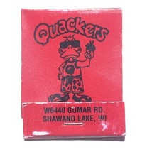 Quackers Restaurant Shawano Lake Wisconsin Match Book Matchbox - $4.95