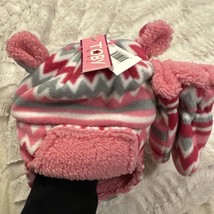 Baby Girl • Toby &amp; Me • Toddler Osfm Hat &amp; Mittens Set • Nwt - £8.60 GBP