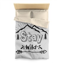 Microfiber Duvet Cover Printed w/ &quot;Stay Wild&quot; for Twin-King Size Beds-room Decor - £72.43 GBP+