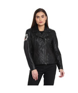 MOTORCYCLE JACKET  ROYAL ENFIELD ROYAL ENFIELDBRANDO LEATHER JACKET - BLACK - $209.09