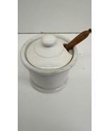 Homer Laughlin Pottery condiment bowl w/ wooden spoon rare find vintage ... - €29,19 EUR