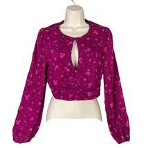 Women&#39;s Crop Top Long Sleeve Pink Blouse New Forever 21 NWT Stylish Size... - £9.49 GBP