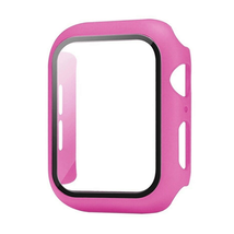 Hard PC Bumper Case w/ Tempered Glass for Apple Watch 45mm Series 7 HOT PINK - £6.11 GBP