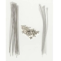 50 Twisted Beading Needles &amp; 55 Sterling Silver Crimp Beads - £13.89 GBP