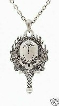 Flaming Dagger Skull Pendant Alloy Necklace Fashion - £11.18 GBP