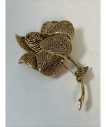 Vendome Gold Tone Floral 3.5” Brooch - $520.53 MXN