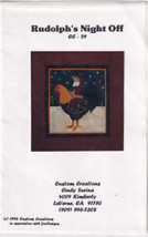 Rudolph&#39;s Night Off Pattern Wall Hanging Custom Creations LaVerne CA 1996 - £8.03 GBP