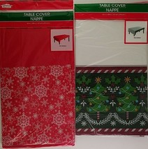 Christmas Holiday Table Covers Plastic Tablecloths  54"x108", Select: Theme - $2.99