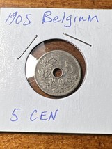 Belgium 5 Centimes 1905 Copper-Nickel King Leopold - £1.55 GBP