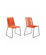 Shasta Metal &amp; Rope Stackable Outdoor Dining Chair, Black Powder Coated ... - $634.62 CAD