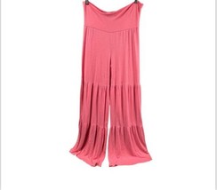 Si Avance Women Pant Large Pink Tiered Wide Leg Stretch Boho High Waist ... - $22.08