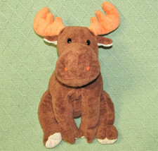Ty Pluffies Lumpy The Moose Stuffed Animal 2003 Soft 9" Toy Tan Orange Elk Baby - £6.43 GBP