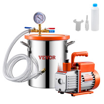 VEVOR 3 Gallon Vacuum Chamber and 3.5 CFM Pump Kit, Stainless Steel Chamber - $132.99