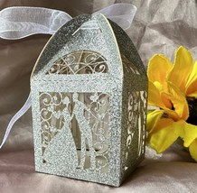 20pcs Love Glitter Silver Laser Cut Wedding Favor Box,Wedding Gift Boxes - $19.20