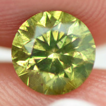 Green Diamond Round Shape Fancy Color SI2 Loose Certified Enhanced 0.81 Carat - £419.58 GBP