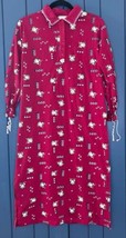 Vintage Red Mouse Print Nightgown Size Medium Kitsch Prairie Farm Cottage Core - $29.70