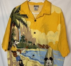 Vintage Disney Hawaiian Shirt Mens Large Mickey Goofy Beach World Land - $29.99