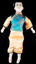 Chinese DOLL with Porcelain Head Hands &amp; Feet Body is stuffed Traditiona... - £39.95 GBP