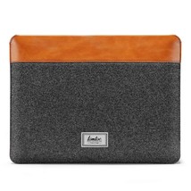 tomtoc Felt &amp; PU Leather Laptop Sleeve for 13-inch MacBook Air M2/A2681 ... - £42.99 GBP