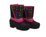 Chatties Toddler Girls Snow Boots - New - Black w/ Pink Stars Size L 9/10 - £7.20 GBP