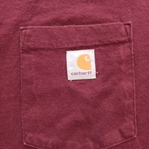 Carhartt K87 PRT Original Fit Crewneck Mens Burgundy Cotton T-Shirt Pocket Sz XL image 4