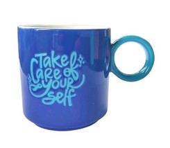 Tabitha Brown Target 12 oz Stoneware Mug Cup Take Care of Yourself Blue New - $19.79