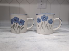 Porcelain Floral Pattern Cups Set of 2, Tea Coffee Cup Pair, Vintage Sty... - $14.85