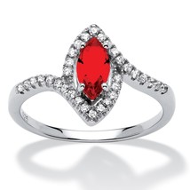 Womens Sterling Silver July Ruby Birthstone Marquise Ring Size 5 6 7 8 9 10 - £79.92 GBP