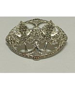 Two Maple Leaves Pave Marcasite Cluster 925 Sterling Silver Pin / Brooch... - £22.01 GBP