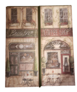 Cafe De Tuscany  20&quot;x5.5&quot; Two Plaques Kate McRostie Coffee Shop Art Print - $33.25