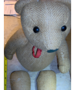 Vintage Used Genuine Burlap Country Bear w 2 DISCONNECTED LEGS 19&quot; Tall ... - $36.74
