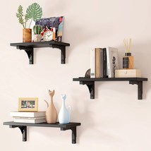 Set of 3 Wider Floating Shelves, Solid Wall Shelves for Bedroom, Wall Mounted Sh - £36.19 GBP
