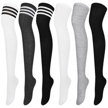 6 Pairs Over Knee Thigh Socks Knee-High Warm Stocking Women Boot Sock Leg Warmer - £23.97 GBP