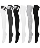 6 Pairs Over Knee Thigh Socks Knee-High Warm Stocking Women Boot Sock Le... - £23.58 GBP