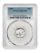1943 10C PCGS MS67FB - $305.55