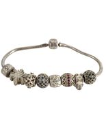 Soufeel 925 Sterling Silver Charm Bracelet w/ 8 Charms, Snowflake Elepha... - $181.18 CAD
