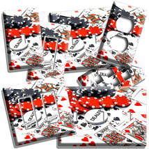 ♤ C ASIN O Game Poker Dealer Chips Cards Light Switch Outlet Plate Man Cave Hd Art - £9.55 GBP+