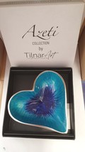 Tilnar Art - Brushed Aqua - Heart Dish - 15cm - Recycled Aluminum, Fair Trade - £14.21 GBP