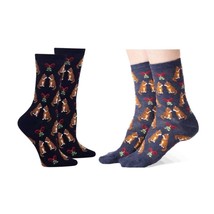 Mistletoe Cat Holiday Socks (Adult Medium )- Denim or Black - $6.50