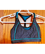 Vintage AVIA Sports Bra size Small Black w/ Print &amp; Teal stitching - $20.00