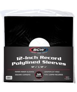 4 packs of 50 (200) BCW 12 ⅛&quot; x 12 ⅛&quot; Record Polylined with Hole Black P... - $1,545.39 MXN