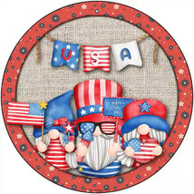 Gnomes USA Banner 12&quot; Circle Metal Sign - $475.17 MXN