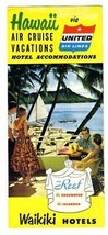 United Airlines Hawaii Air Vacations Brochure The Reef Hotel 1955 - $29.67
