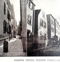 Webster Ave Tileston Salutation Streets Boston 1925 Print Historic Mass ... - $37.50