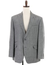 Joseph Abboud Heritage Reda Linen Wool Sport Coat 46R Gray Textured Peak Lapels - £52.37 GBP