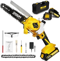 Upgrade 2022Mini Chainsaw, 6-Inch Brushless Cordless Chainsaw With Oil, ... - £71.36 GBP