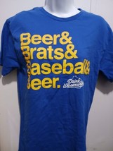 Drink Wisconsinbly Beer &amp; Brats &amp; Baseball &amp; Beer T Shirt Size M Medium - £11.86 GBP