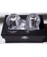 OLEG CASSINI CRYSTAL SALT AND PEPPER SET. BALL DESIGN. NEW IN BLACK BOX - $19.99